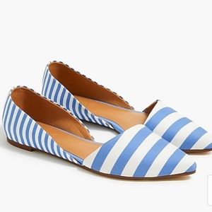 J. Crew Striped Zoe d'Orsay Flats